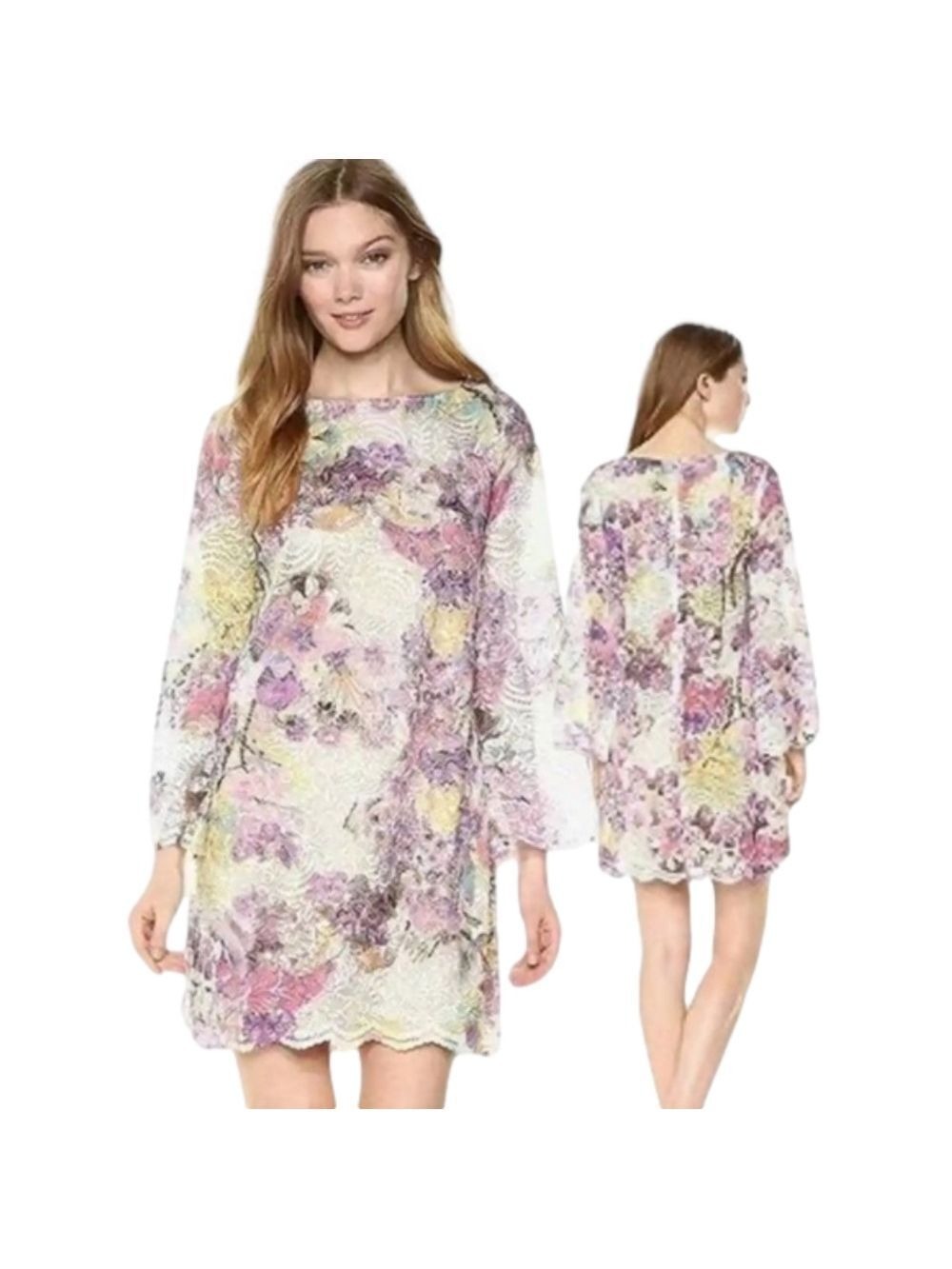 Rachel Rachel Roy Women’s Purple Multi Color
Printed Lace Dress Size 2